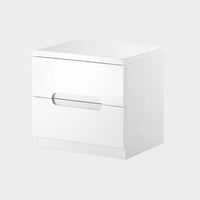 Manhattan Bedside 2 Drawer High Gloss White