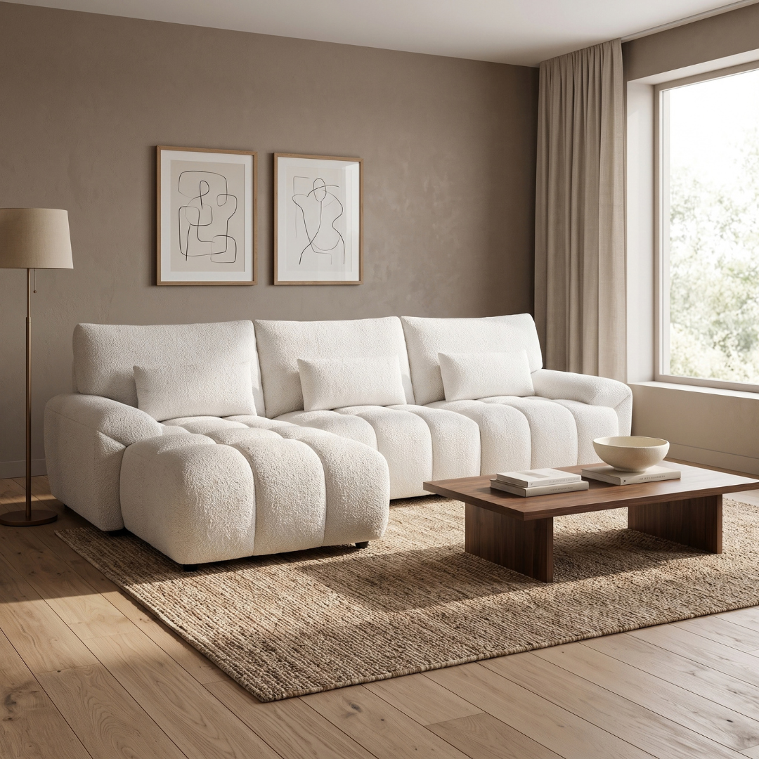 Poppy Sofa Cream Left Hand Facing Corner