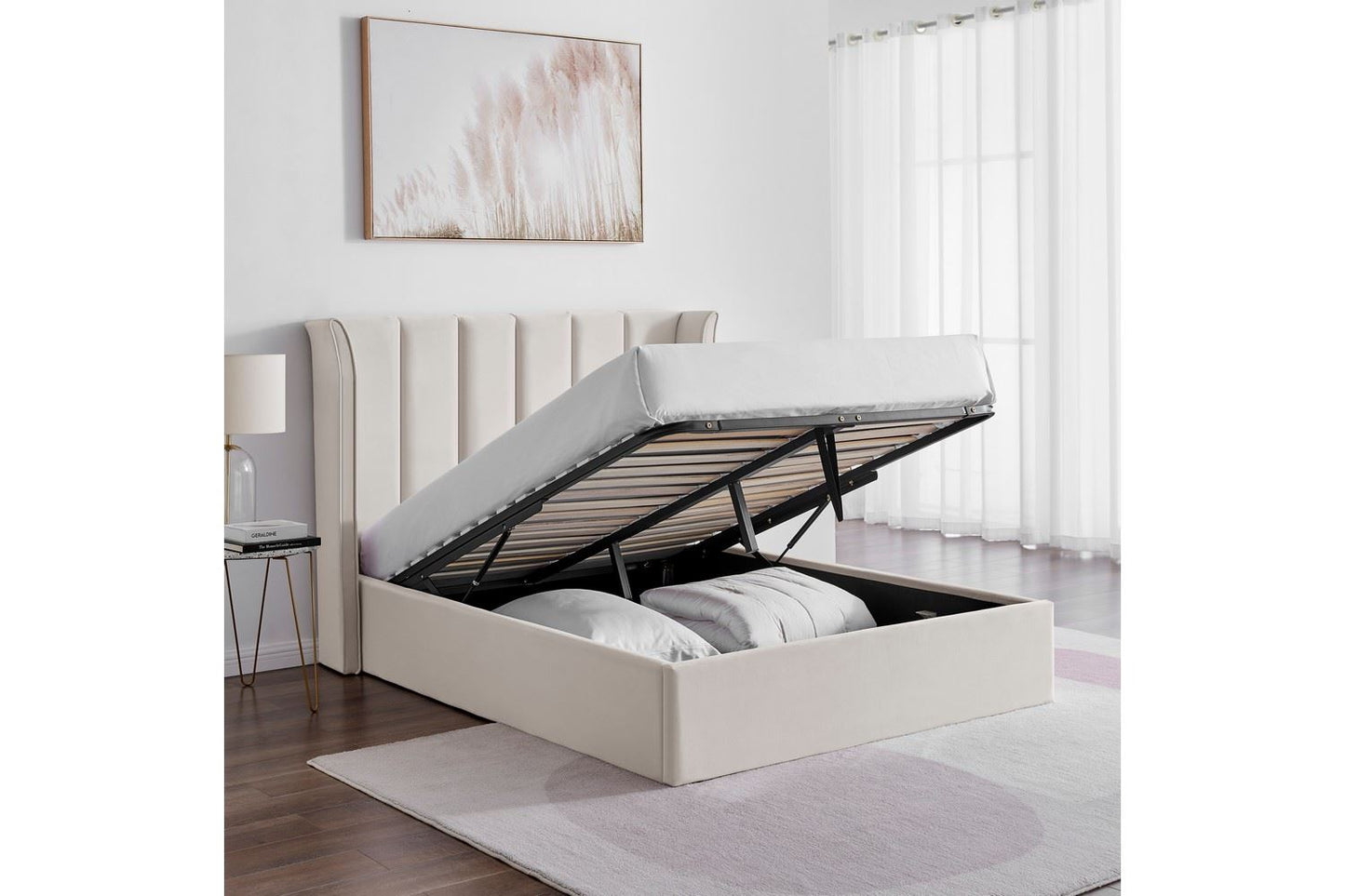 Polaris Storage Bed Frame King Natural