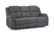 Harald Electric Recliner Sofa Grey Fabric 3 Seater