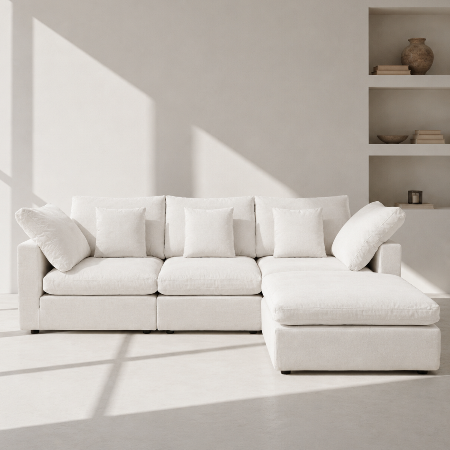 Lotus Feather Sofa Stone Modular Corner