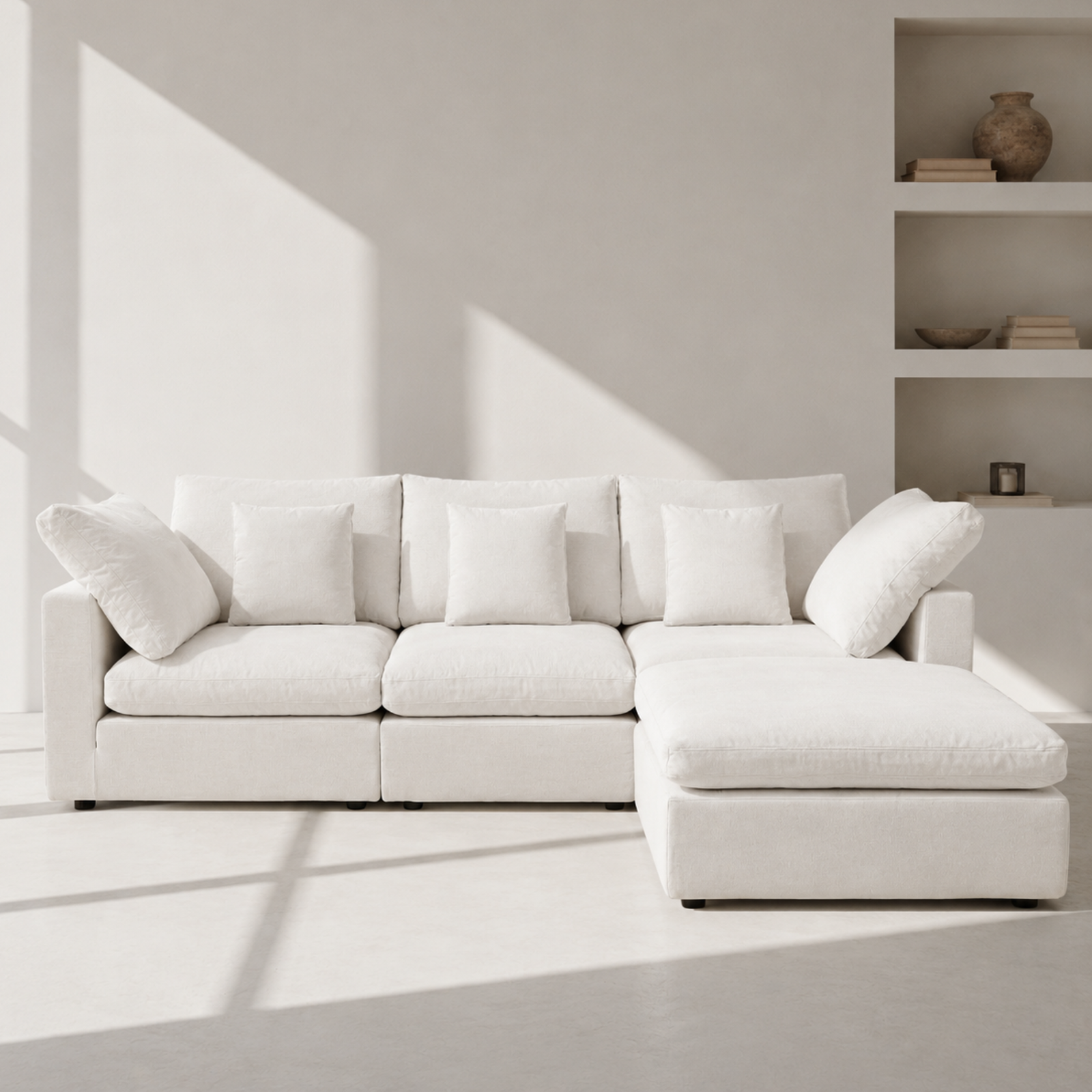 Lotus Feather Sofa Stone Modular Corner