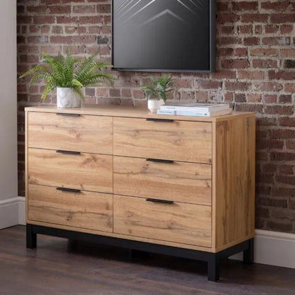 Bali Chest 6 Drawer Oak
