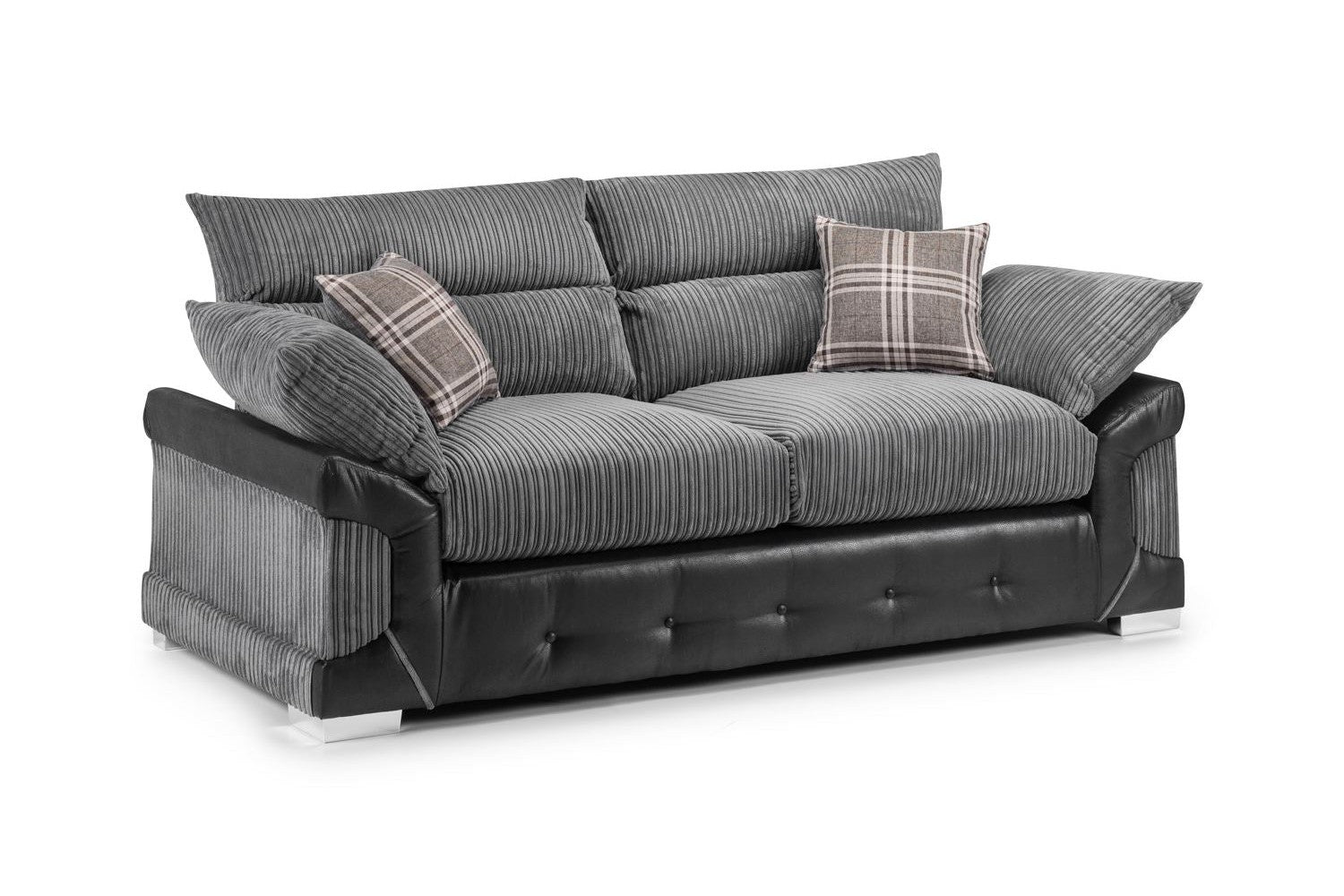 Logan Sofa Black/Grey 3 Seater