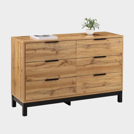 Bali Chest 6 Drawer Oak