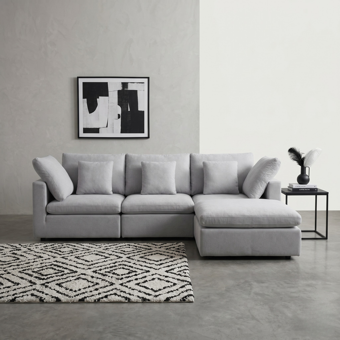 Lotus Feather Sofa Grey Modular Corner