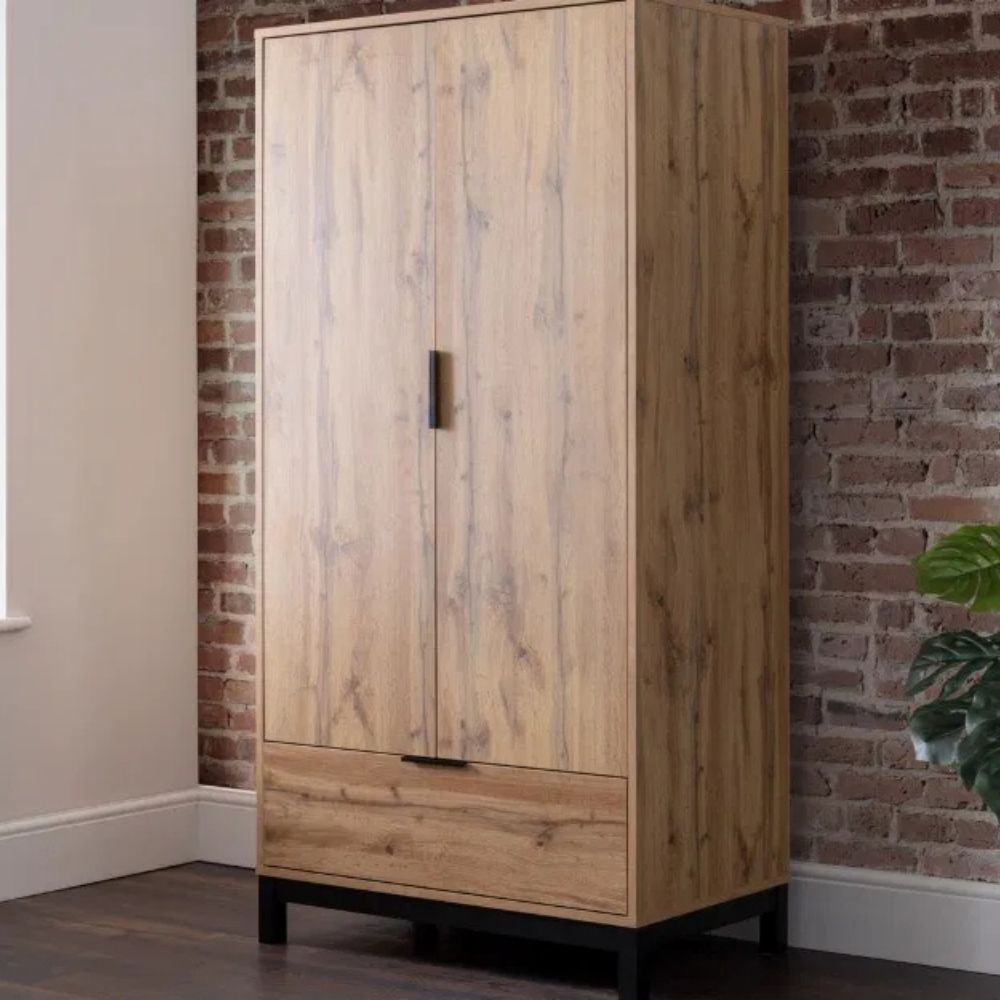 Bali Wardrobe 2 Door 1 Drawer Oak