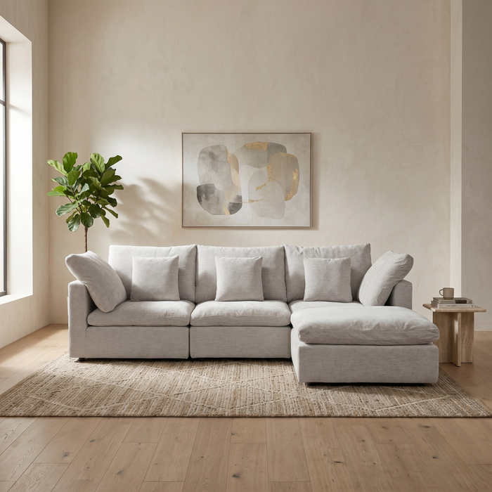 Lotus Feather Sofa Grey Modular Corner