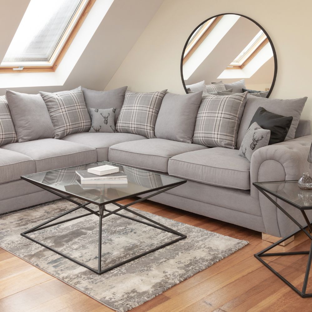 Verona Scatterback Sofa Grey Large Corner