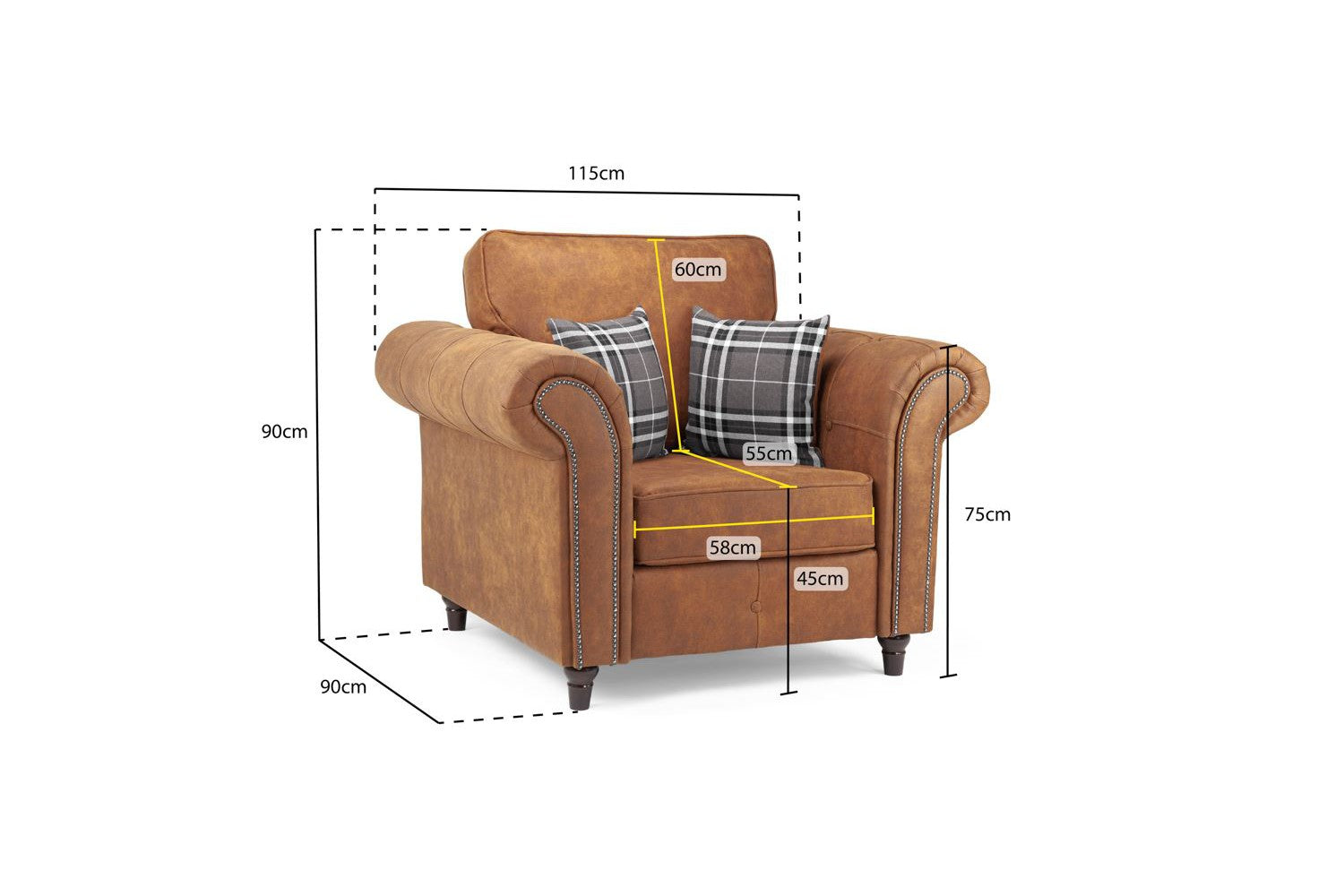 Oakland Sofa Tan Armchair