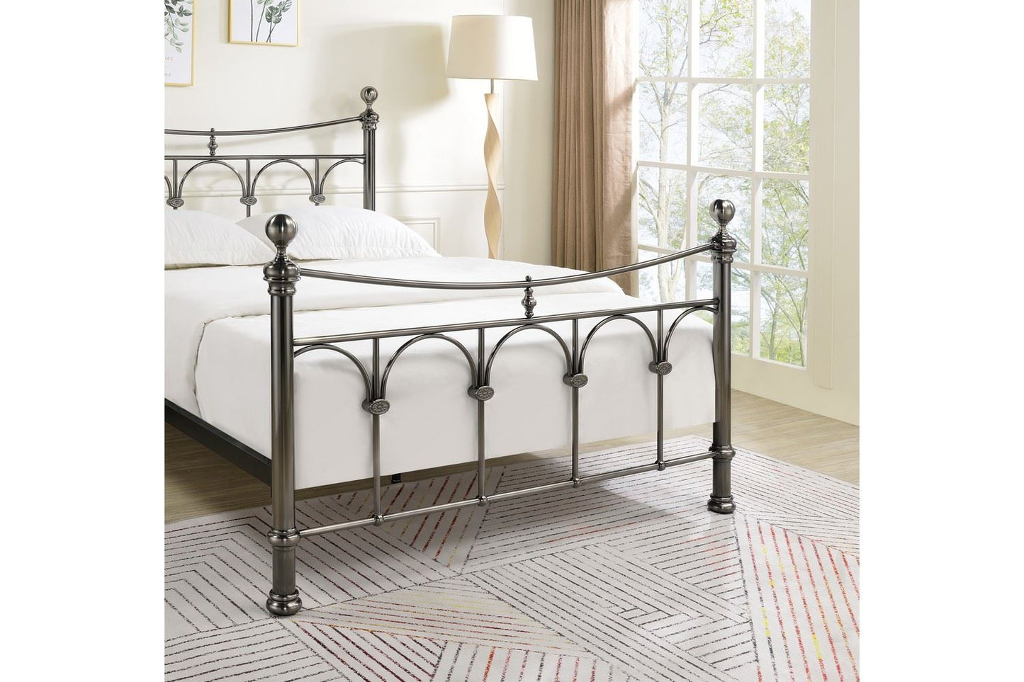 Gamma Bed Frame Super King Antique Nickel