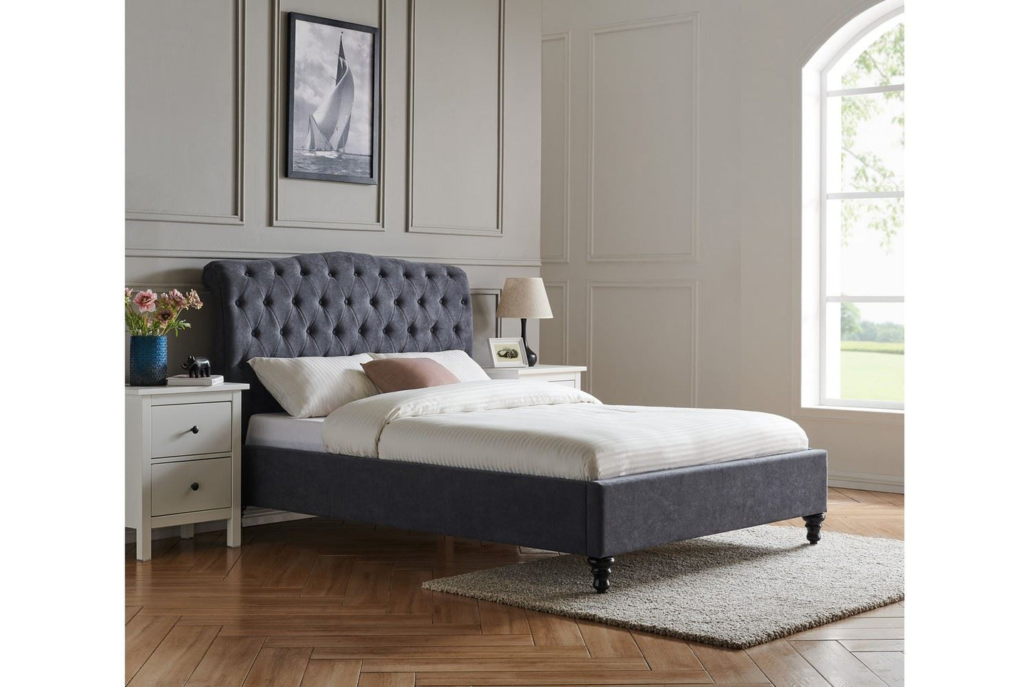 Rosa Bed Frame Super King Dark Grey