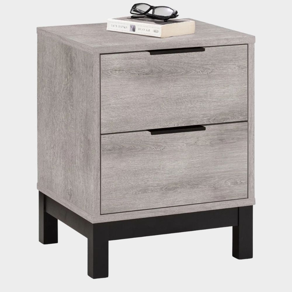 Bali Bedside 2 Drawer Grey Oak