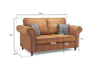 Oakland Sofa Tan 2 Seater