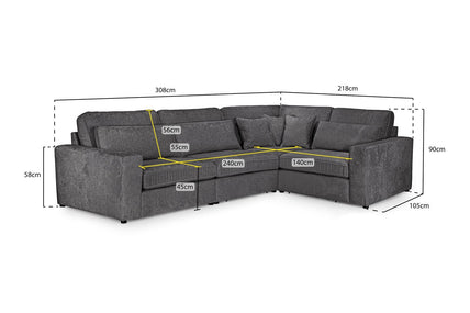 Kiana Modular Sofa Mocha Right Hand Facing Corner