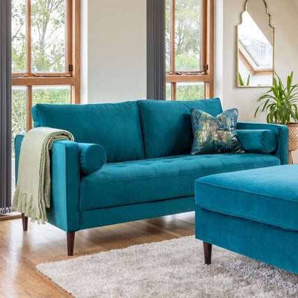 Harper Sofa Plush Teal 3 Seater
