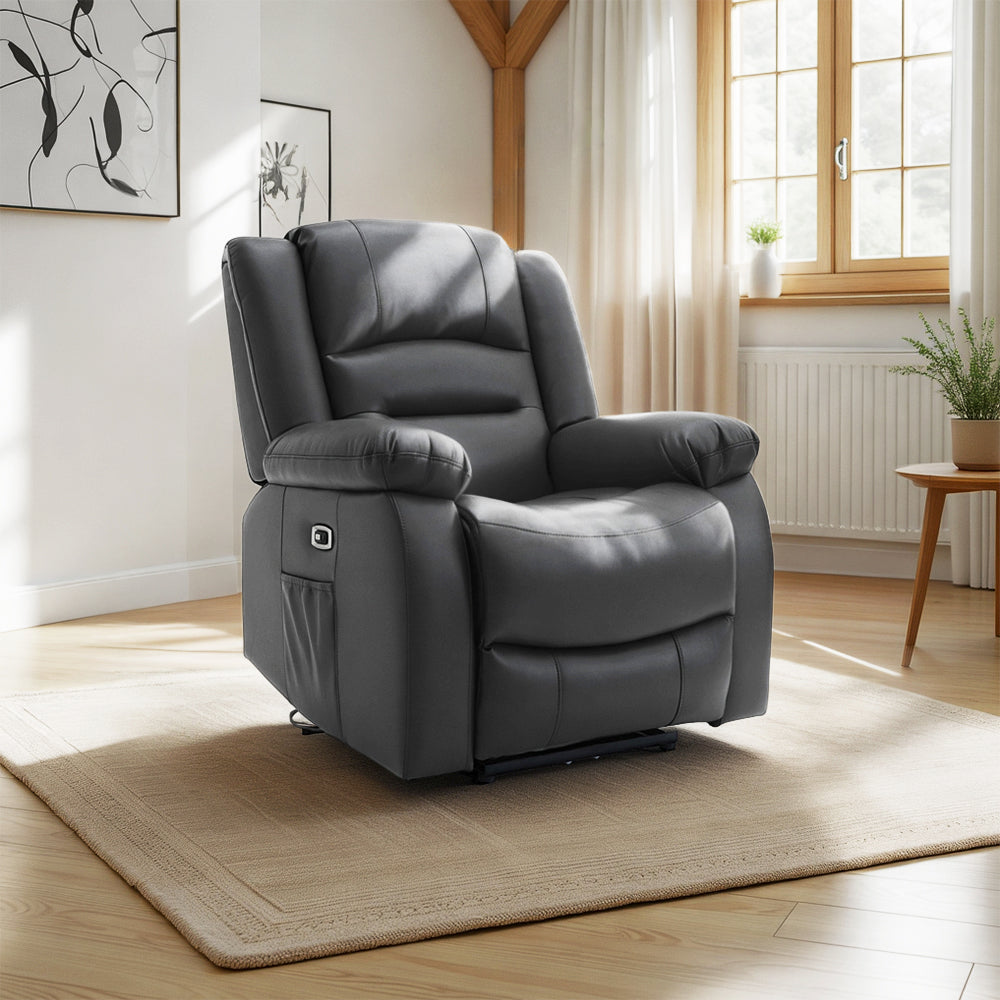 Alva Electric Recliner Sofa Black Armchair
