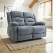 Alva Electric Recliner Sofa Grey Fabric 2 Seater