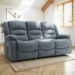 Alva Electric Recliner Sofa Grey Fabric 3