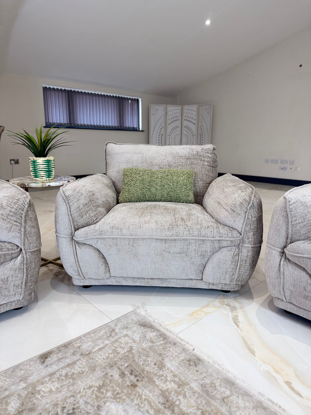 Marigold Sofa Beige Armchair