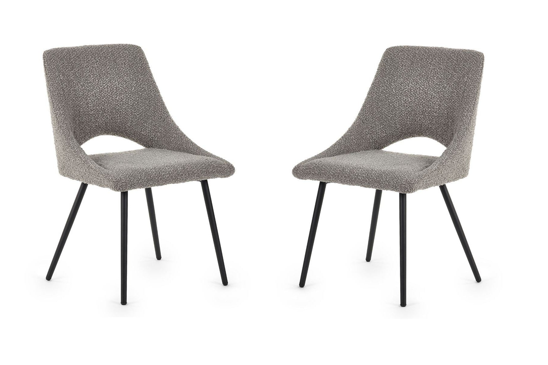 Apis Set Of 2 Dining Chairs Boucle Grey