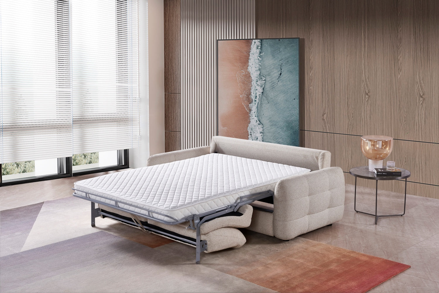 Athens Sofa Bed 3 Seater Beige