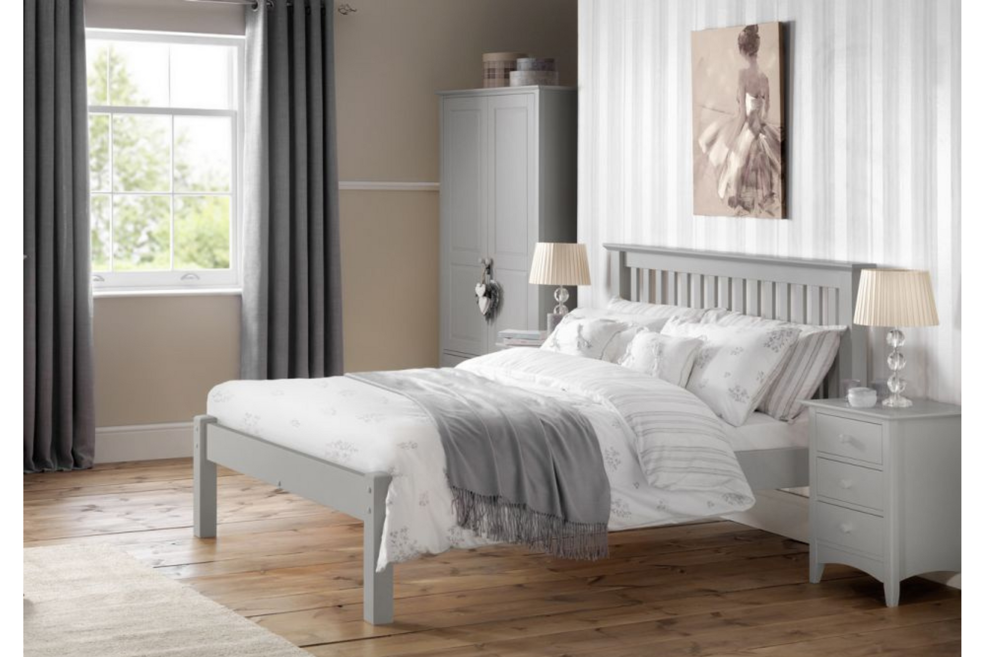 Barcelona Bed Frame Double Dove Grey