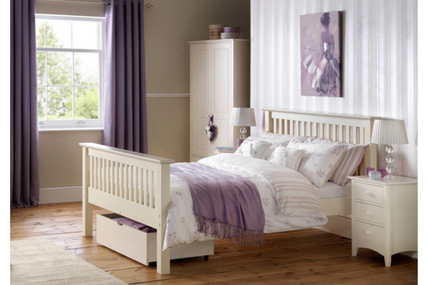 Barcelona Bed Frame King Stone White