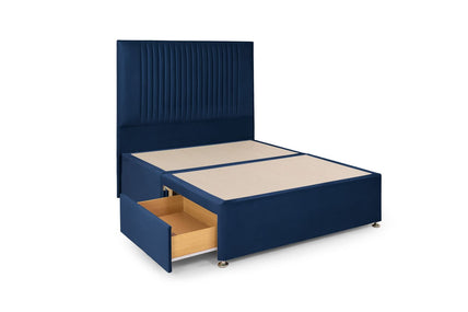 Bea 2 Drawer Bed Double Plush Navy 2 Drawers