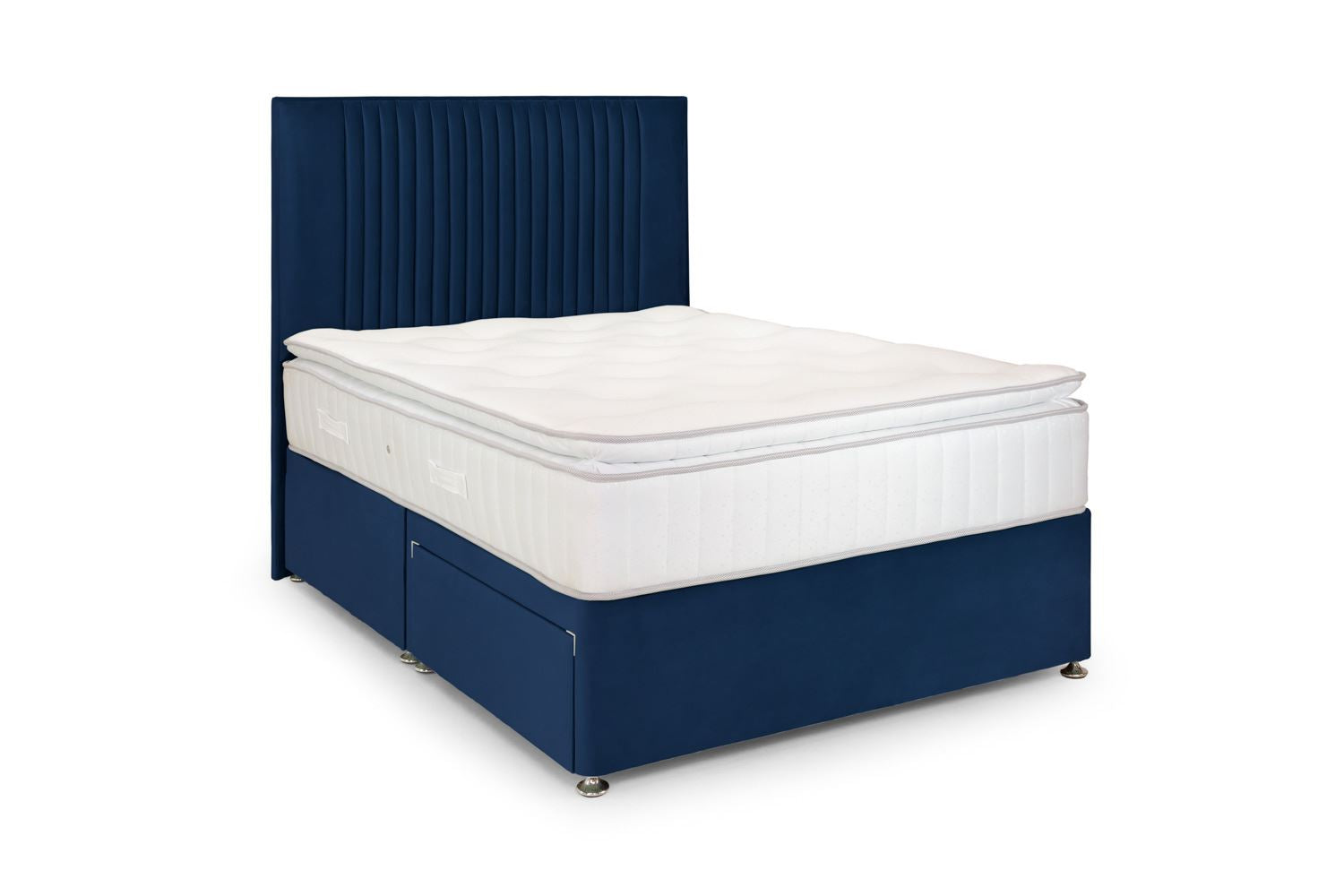 Bea 2 Drawer Bed Double Plush Navy 2 Drawers