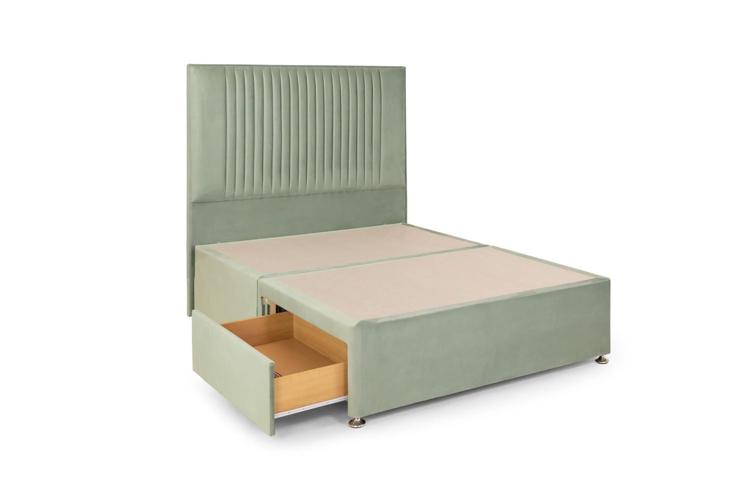 Bea 2 Drawer Bed Double Plush Sage 2 Drawers