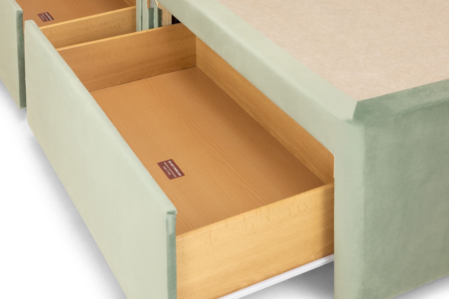 Bea 2 Drawer Bed Double Plush Sage 2 Drawers