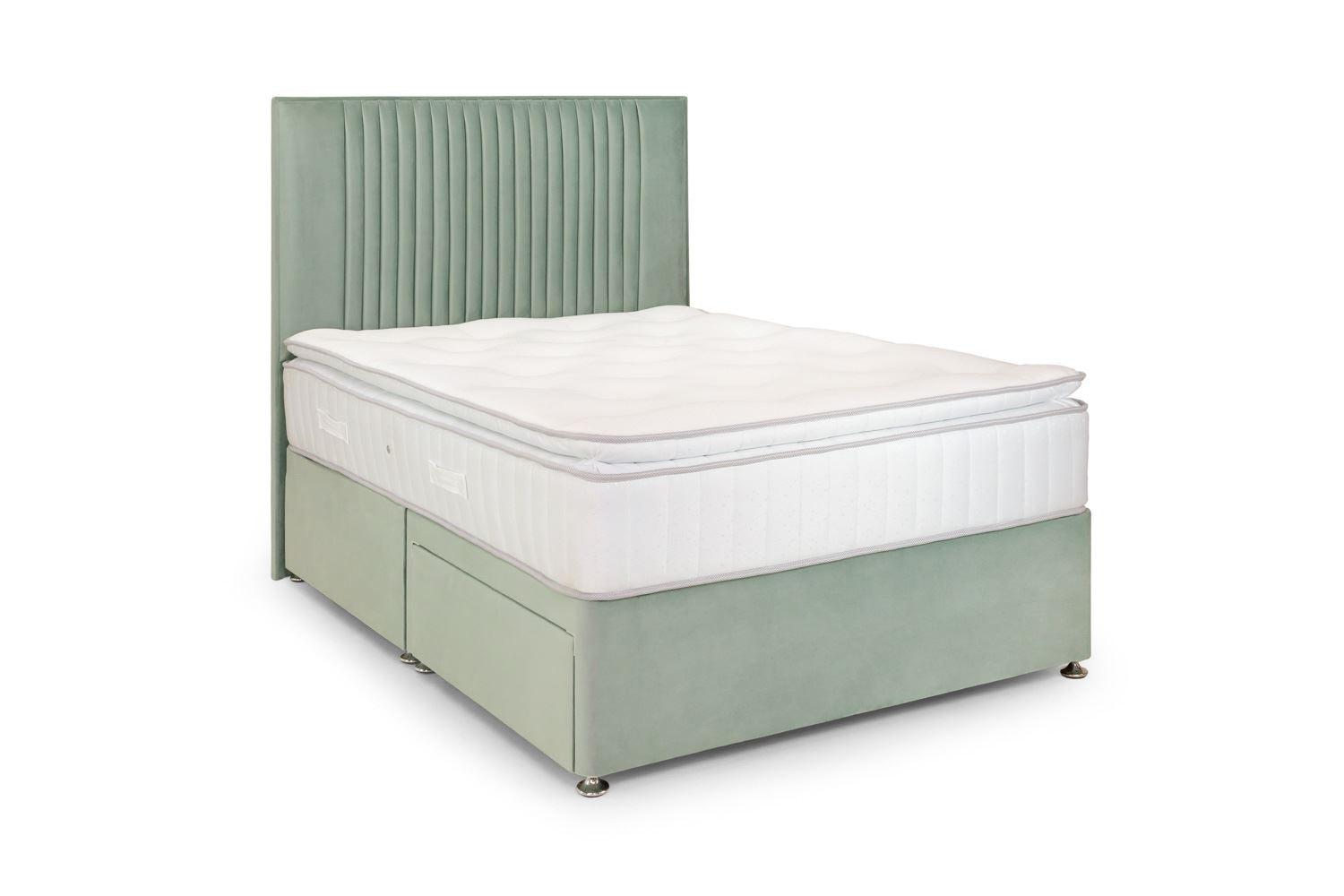 Bea 2 Drawer Bed Double Plush Sage 2 Drawers