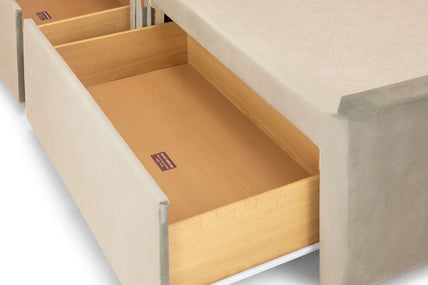 Bea 2 Drawer Bed Double Plush Stone 2 Drawers