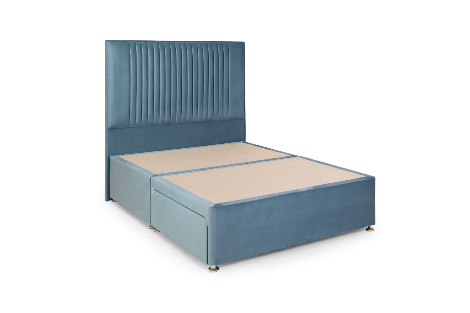 Bea 2 Drawer Bed Double Plush Teal 2 Drawers