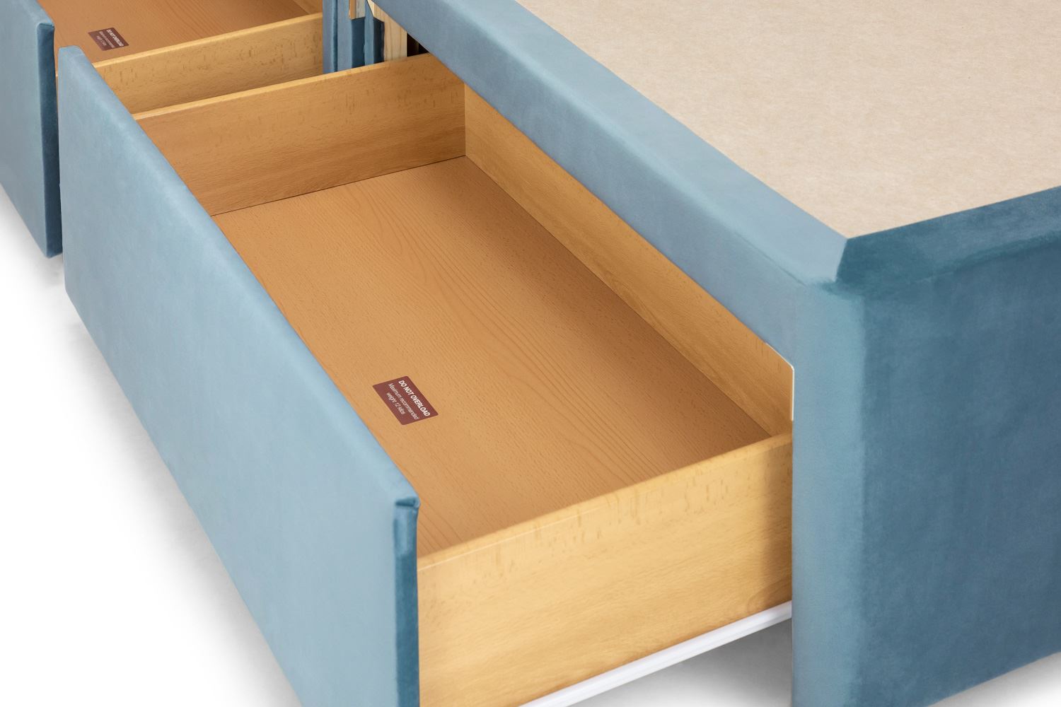 Bea 2 Drawer Bed Double Plush Teal 2 Drawers