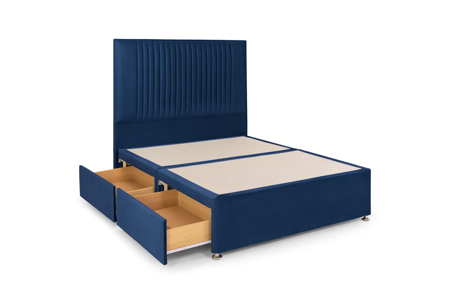 Bea 4 Drawer Bed Double Plush Navy 4 Drawers