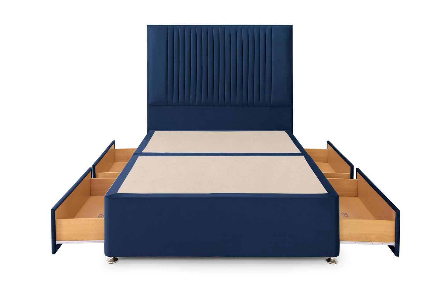 Bea 4 Drawer Bed Double Plush Navy 4 Drawers