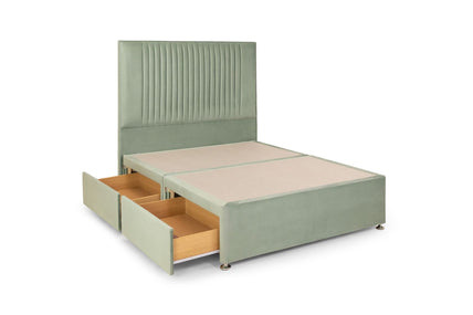 Bea 4 Drawer Bed Double Plush Sage 4 Drawers