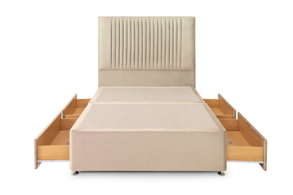 Bea 4 Drawer Bed Double Plush Stone 4 Drawers