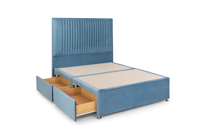 Bea 4 Drawer Bed Double Plush Teal 4 Drawers