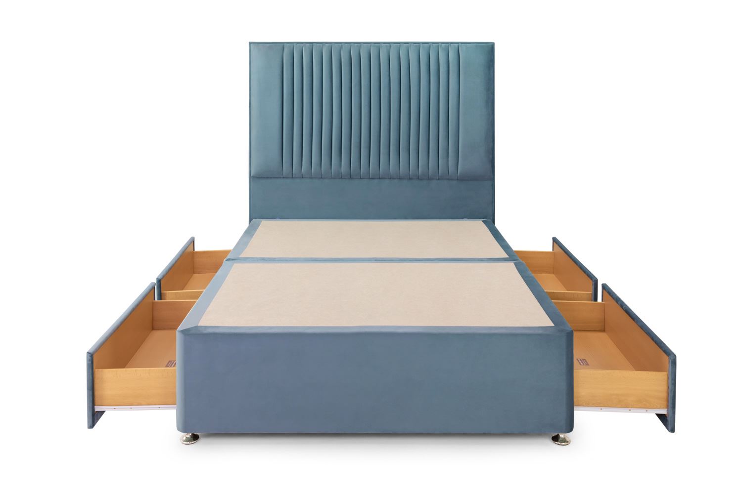 Bea 4 Drawer Bed Double Plush Teal 4 Drawers