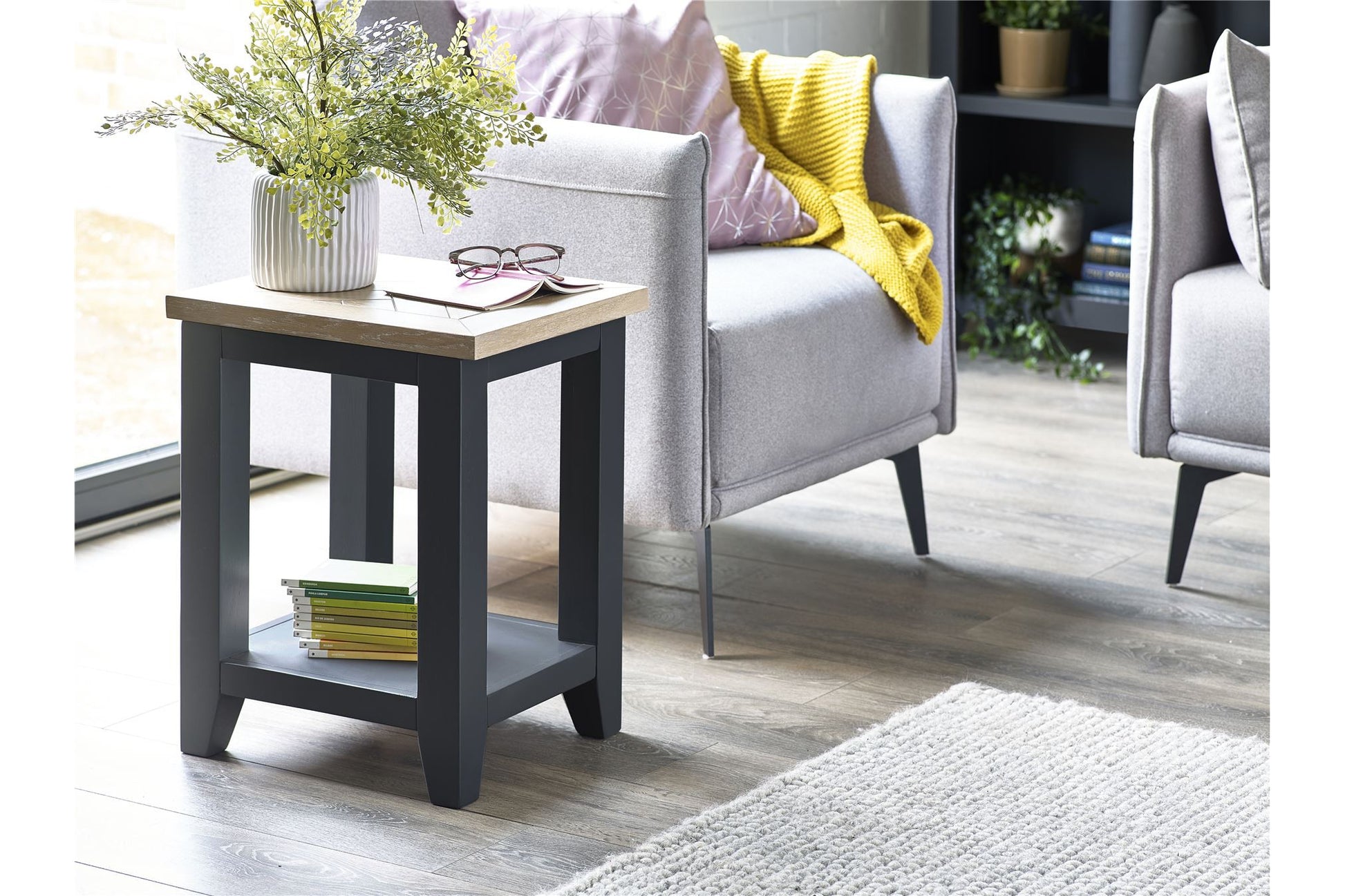 Bee Lamp Table Grey/Oak