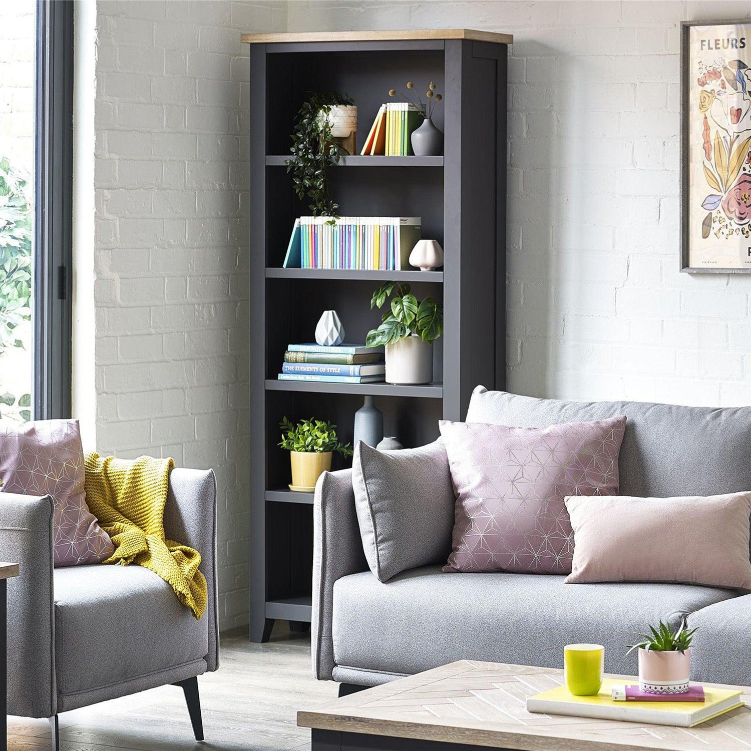 Bee Bookcase Grey Oak