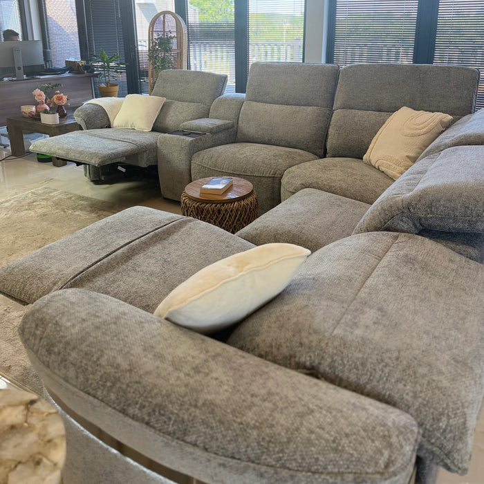 Bicester Electric Recliner Sofa Grey Large Corner