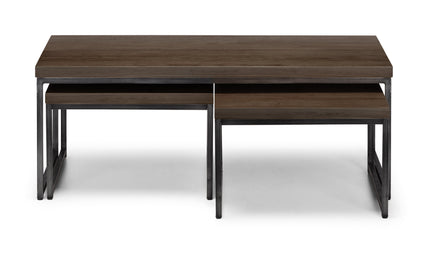 Britta Nesting Coffee Tables Dark Oak & Metal