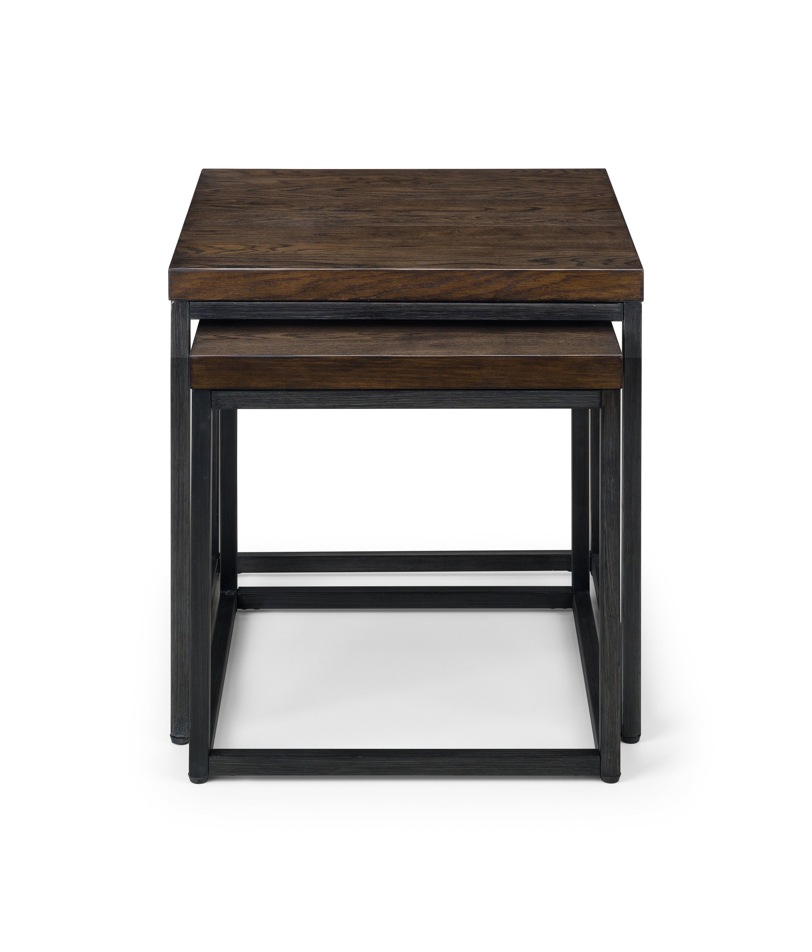 Britta Nesting Lamp Tables Dark Oak & Metal