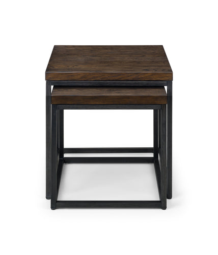 Britta Nesting Lamp Tables Dark Oak & Metal