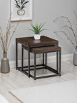 Britta Nesting Lamp Tables Dark Oak & Metal