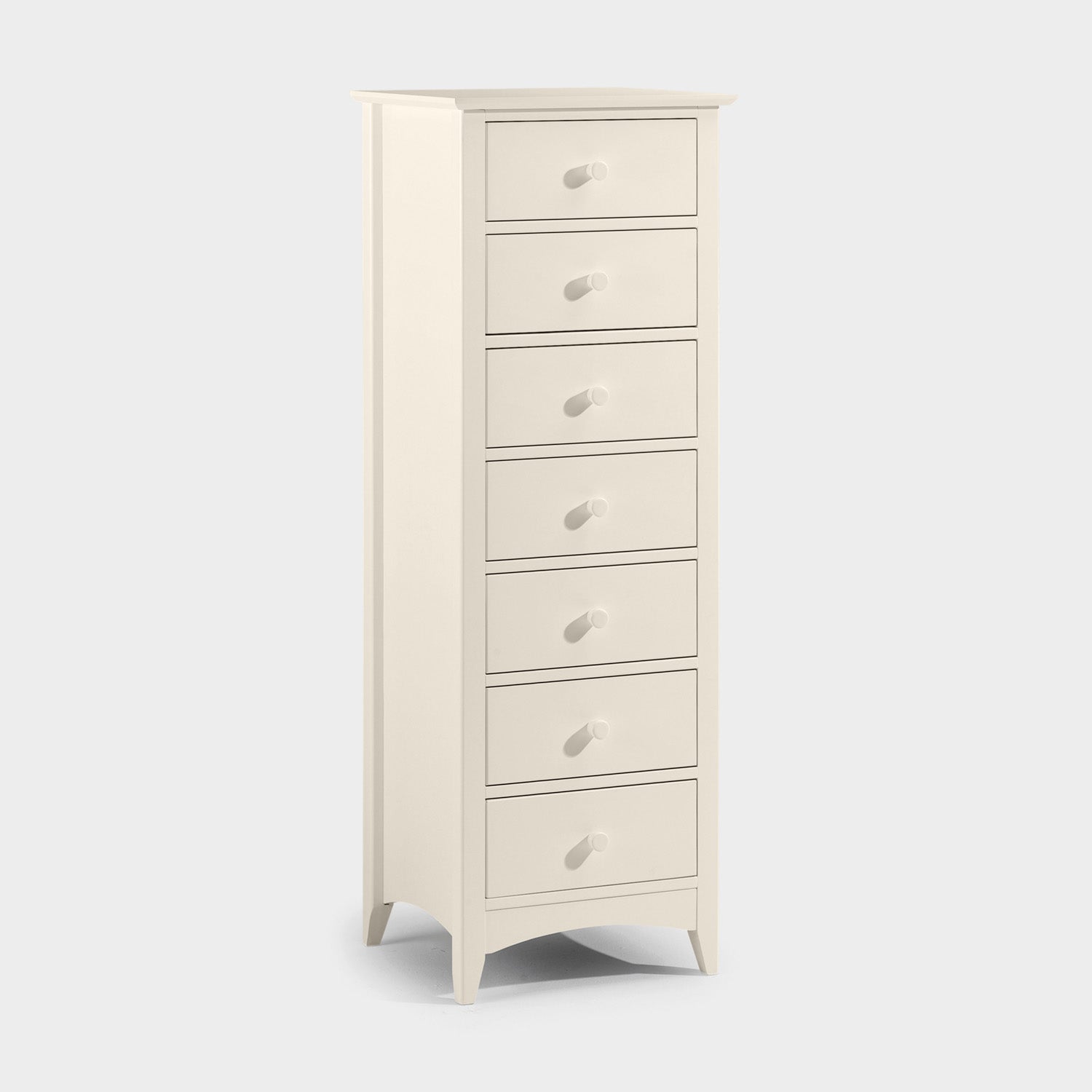 Cabana 7 Drawer Narrow Chest Stone White